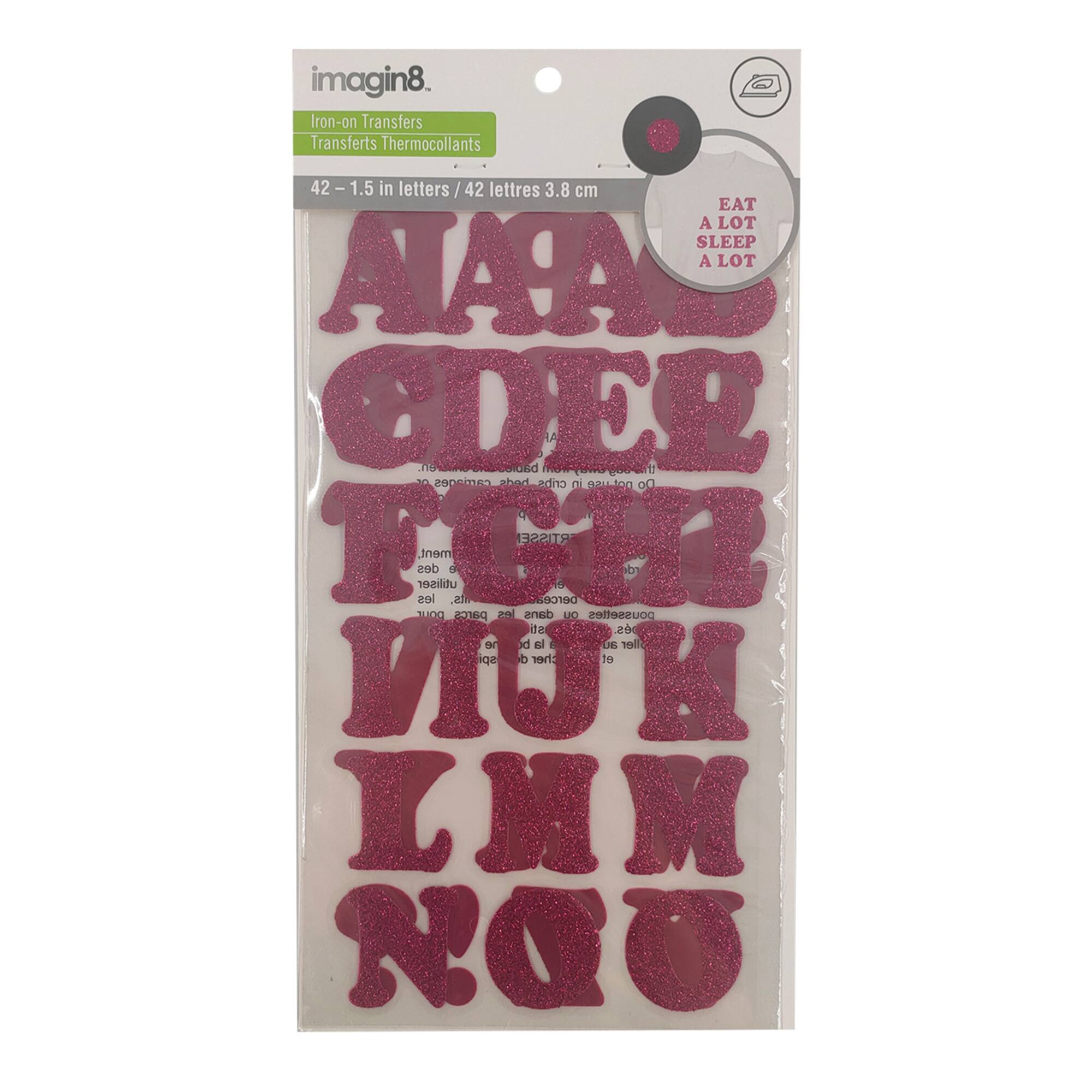 12 Packs: 42 ct. (504 total) 1.5" Iron-On Glitter Cooper Letters by Imagin8™